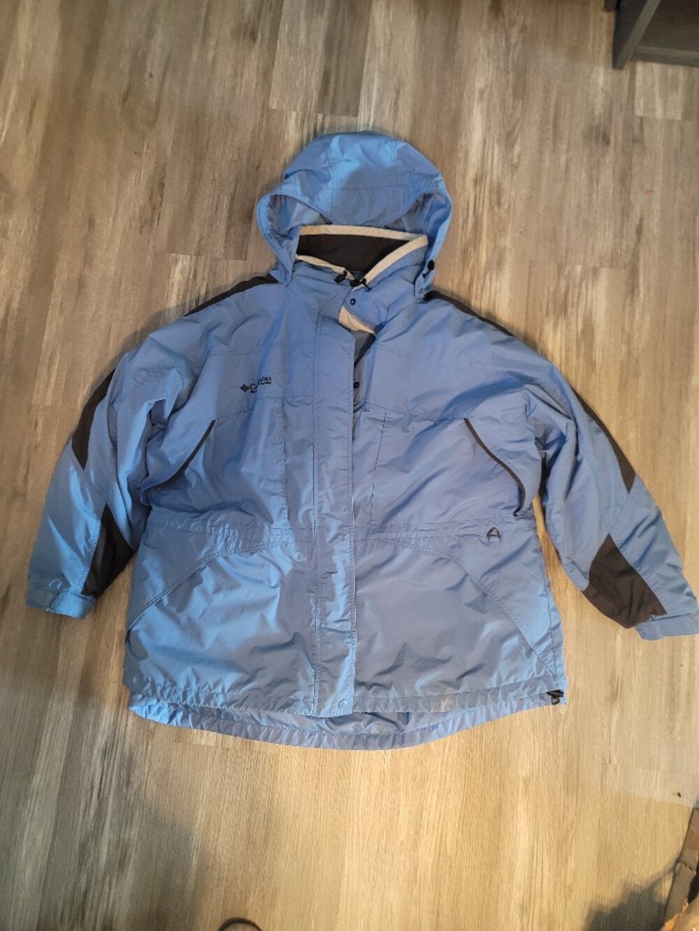 Womens light blue double layered full zip Columbia coat - size 3X